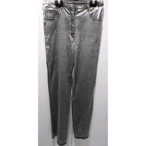 Gianfranco Ferre - VTG 80s Disco Club Trouser Pants - Satin Silver - EU Sz 44